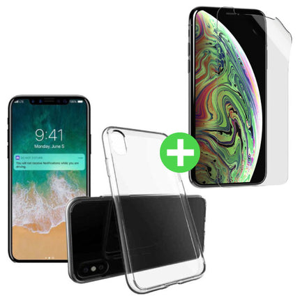 iPhone XS Transparant TPU Hoesje + Screen Protector Folie
