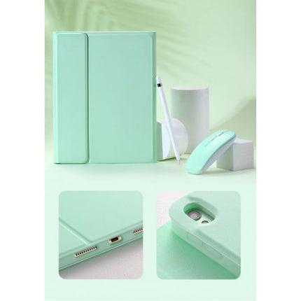 Toetsenbord Hoes voor iPad Air 3 (10.5") met Draadloze Muis - QWERTY Multifunctionele Keyboard Bluetooth Smart Cover Case Hoesje Groen