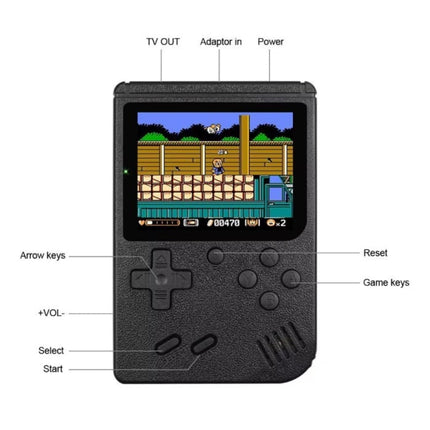 400 in 1 Retro Video Game Console met P2 Gamepad - Mini Draagbaar - Rood