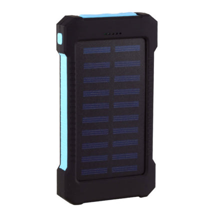  Solar Charger 30.000mAh Externe Powerbank Zonnepaneel Noodaccu Batterij Oplader Zon Blauw