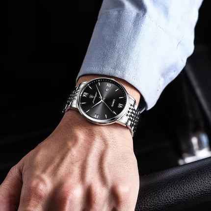 Luxe Sport Kwarts Horloge - 3 Bar Waterdicht Lichtgevend Herenhorloge Roestvrij Staal - Rose Gold Wit