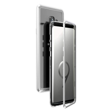 Samsung Galaxy S9 Magnetisch 360° Hoesje met Tempered Glass - Full Body Cover Hoesje + Screenprotector Zilver