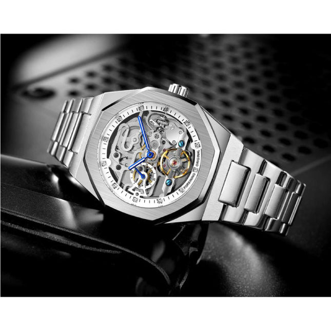 Mechanisch Roestvrij Staal Luxe Horloge voor Heren - Zakelijk Mode Polshorloge Blauw