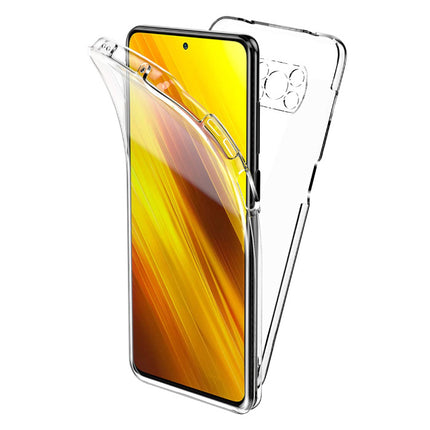 Xiaomi Poco X3 Full Body 360° Hoesje - Volledige Bescherming Transparant TPU Silicone Case + PET Screenprotector