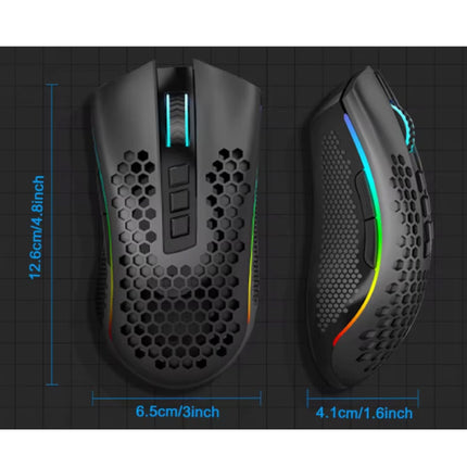 Storm Pro M808-KS Draadloze Gaming Muis - 2.4GHz RGB Optisch Ergonomisch Programmeerbaar tot 16000 DPI - Zwart