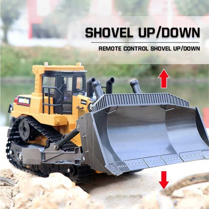 RC Bulldozer met Afstandsbediening - Bestuurbaar Speelgoed Tractor Graafmachine op 1:16 Schaal Radiografisch Metaallegering