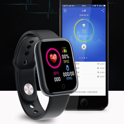 D20 Pro Smartwatch Siliconen Bandje Health Monitor / Activity Tracker Horloge Android iOS Zwart