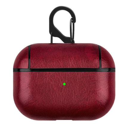 Leren Luxe Hoesje voor AirPods Pro - Leather Skin AirPod Case Cover - Rood