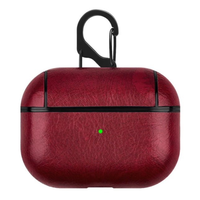 Leren Luxe Hoesje voor AirPods Pro - Leather Skin AirPod Case Cover - Rood