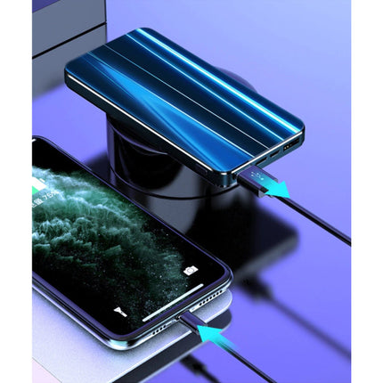 10.000mAh Powerbank met 4 Poorten - LED Display Externe Noodaccu Batterij Oplader Charger Blauw