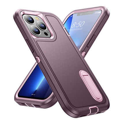 iPhone 11 Pro Max Armor Hoesje met Kickstand - Shockproof Cover Case Paars