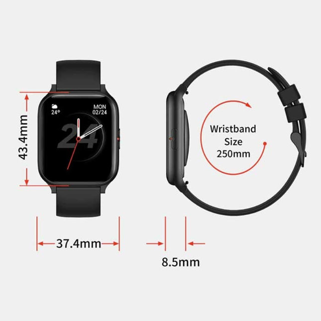 P8 Mix Smartwatch Smartband Smartphone Fitness Sport Activity Tracker Horloge IP67 iOS iPhone Android Siliconen Bandje Grijs