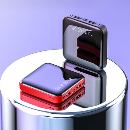 Mini Externe 20.000mAh Powerbank 2x USB LED Display Noodaccu Batterij Oplader Charger Zwart