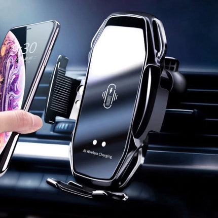 10W Draadloze Qi Autolader - Airvent Clip Oplader Universeel Wireless Car Charging Pad Zwart