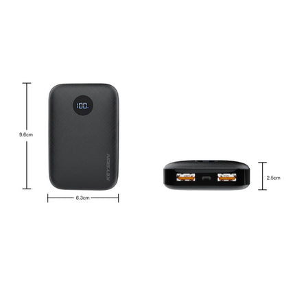 Powerbank met PD Poort 10.000mAh Triple 3x USB Poort  - LED Display Externe Noodaccu Batterij Oplader Charger Wit