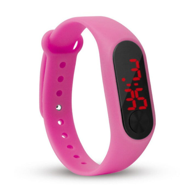 Digitaal Horloge Polsband - Silicoon Bandje LED Scherm Sport Fitness - Roze