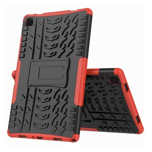 Samsung Galaxy Tab A7 (10.4") Shockproof Cover met Kickstand - Multifunctioneel Hoesje Case Rood