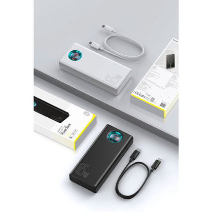 65W Powerbank met PD Poort 20.000mAh met 5 USB Poorten  - LED Display Externe Noodaccu Batterij Oplader Charger Blauw