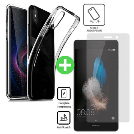 Huawei P20 Transparant TPU Hoesje + Screen Protector Tempered Glass