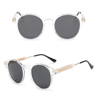 Retro Ronde Zonnebril - Gepolariseerd Driving Shades Vintage Transparant