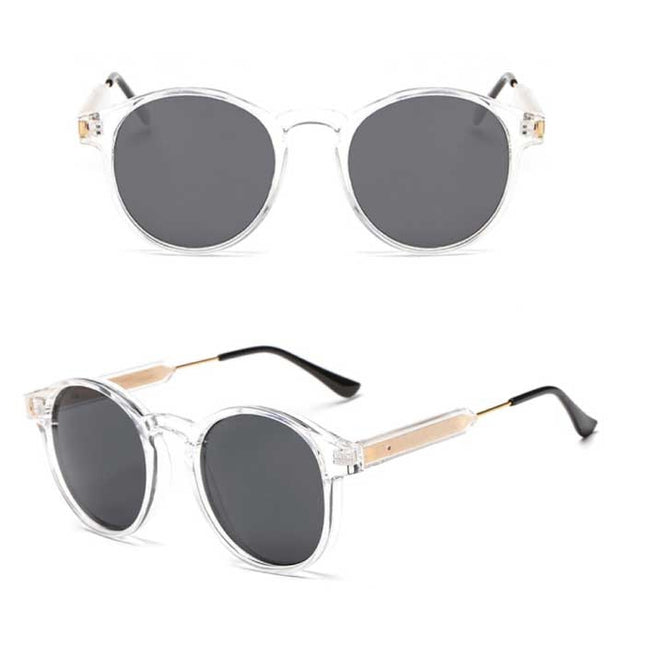 Retro Ronde Zonnebril - Gepolariseerd Driving Shades Vintage Transparant