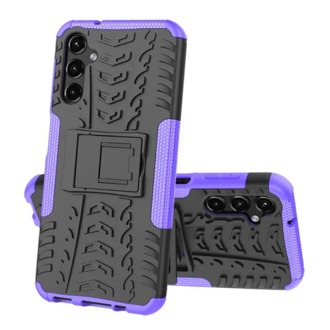 Samsung Galaxy A14 (5G) Hoesje met Kickstand - Shockproof Cover Case Paars