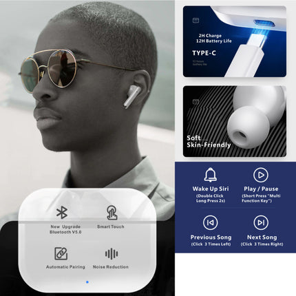 LP1 Draadloze Oortjes - True Touch Control TWS Oordopjes Bluetooth 5.0  Wireless Buds Earphones Oortelefoon Rood