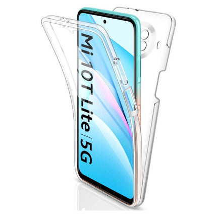 Xiaomi Mi 10T Lite Full Body 360° Hoesje - Volledige Bescherming Transparant TPU Silicone Case + PET Screenprotector
