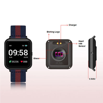 S2 Smartwatch -  Fitness Sport Activity Tracker Silica Gel Horloge Android Blauw-Rood