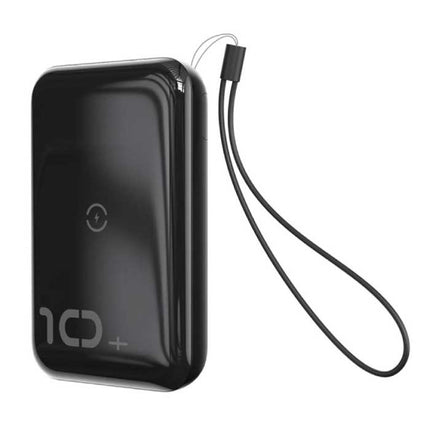 10.000mAh Qi Draadloze Oplader & Powerbank - Noodaccu Batterij met LED Scherm Zwart