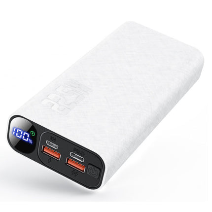20.000mAh Powerbank met 3 Oplaadpoorten - 20W Power Delivery - Externe Noodaccu Batterij Oplader Wit