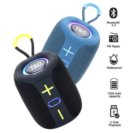 TG658 Draadloze Luidspreker - 1200mAh Batterij - Bluetooth 5.3 Subwoofer HiFi TF Radio - Blauw