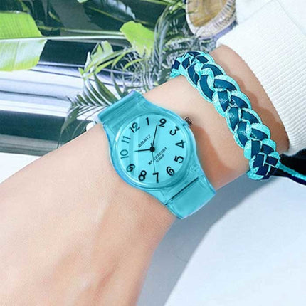 Transparant Candy Jelly Horloge Dames - Waterdicht Siliconen Kwarts Polshorloge Donkerbruin