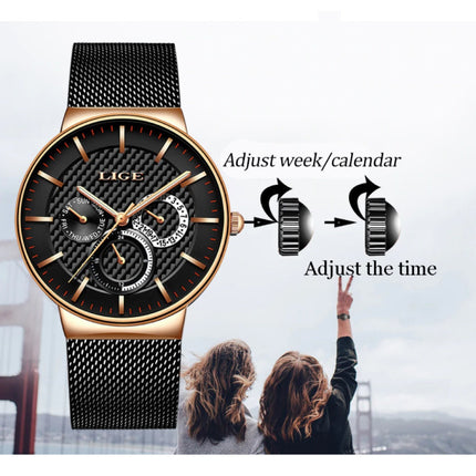 Luxe Horloge Heren - Anoloog Kwarts Uurwerk voor Mannen Zwart