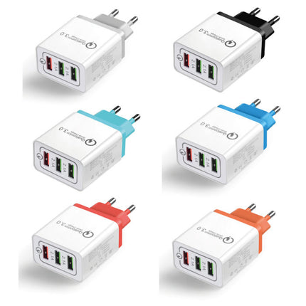 Qualcomm Quick Charge 3.0 Triple (3x) USB Port iPhone/Android Muur Oplader Wallcharger Grijs