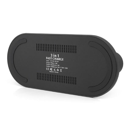 3 in 1 Draadloze Oplader voor Apple iPhone / iWatch / AirPods -  Oplaadstation Charging Dock 18W Wireless Pad Zwart