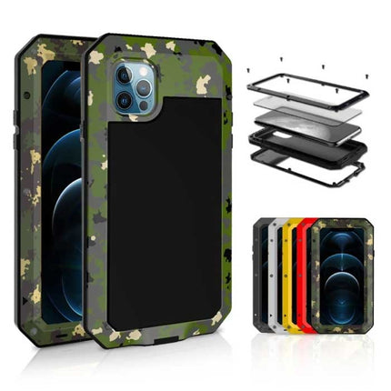 iPhone 8 360°  Full Body Case Tank Hoesje + Screenprotector - Shockproof Cover Metaal Rood