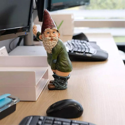 Ondeugende Tuinkabouter - Decor Standbeeld Ornament Hars Tuin Bureau