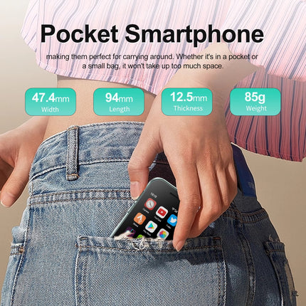 King 9000 Mini Smartphone - 2 GB RAM - 16 GB Opslag - 5 MP Camera - 2000mAh Batterij - Zwart