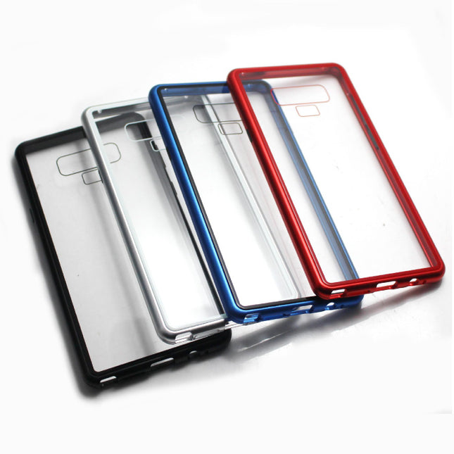 Samsung Galaxy Note 9 Magnetisch 360° Hoesje met Tempered Glass - Full Body Cover Hoesje + Screenprotector Rood
