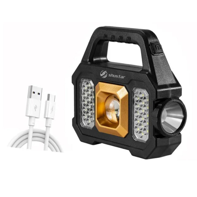 Solar Torch LED Zaklamp - USB Oplaadbaar Sterk Licht Kamperen - 2400 Lumen - Goud 