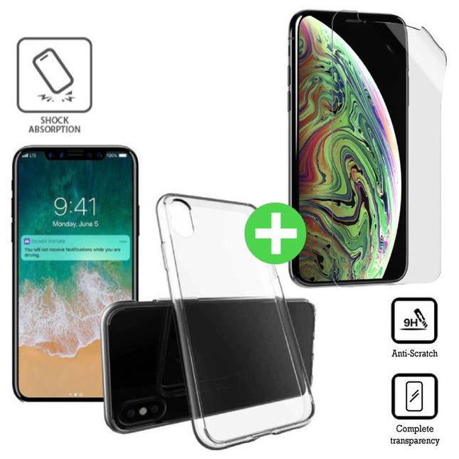 iPhone XS Transparant TPU Hoesje + Screen Protector Folie