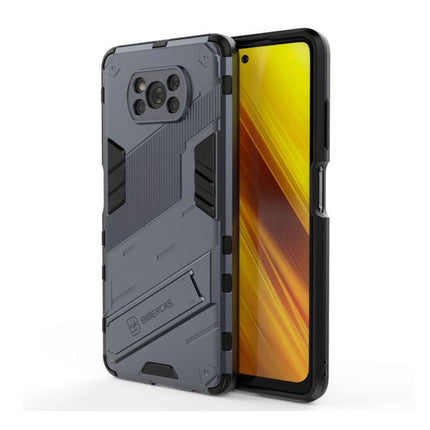 Xiaomi Redmi 10C Hoesje met Kickstand - Shockproof Armor Case Cover Grijs