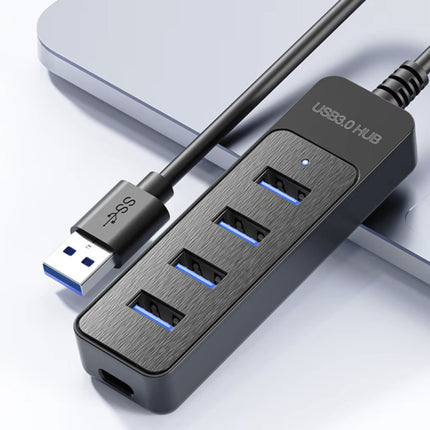 4 in 1 USB 3.0 Hub - Splitter Data Overdracht Oplader - Zwart