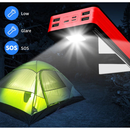 80.000mAh Powerbank met 4 Poorten - Ingebouwde Zaklamp - Externe Noodaccu Batterij Oplader Charger Rood