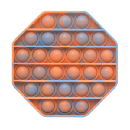 Pop It - Washed Fidget Anti Stress Speelgoed Bubble Toy Siliconen Octagon Oranje-Blauw