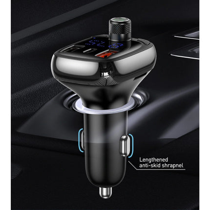 2x USB/USB-C Autolader Bluetooth Transmitter Handsfree Oplader FM Radio Kit Zwart 