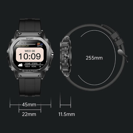 Smartwatch Gezondheid Monitor - Sport Health Tracker Horloge - Silicoon Bandje - Zwart