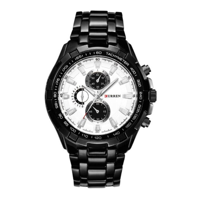 Staal Horloge voor Heren - Leren Bandje Anoloog Luxe Uurwerk voor Mannen Kwarts