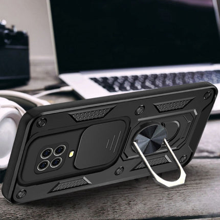 Xiaomi Redmi Note 10 Pro Max - Armor Hoesje met Kickstand en Camera Slide - Magnetische Pop Grip Cover Case Groen
